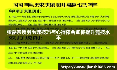 张磊亲授羽毛球技巧与心得体会助你提升竞技水平