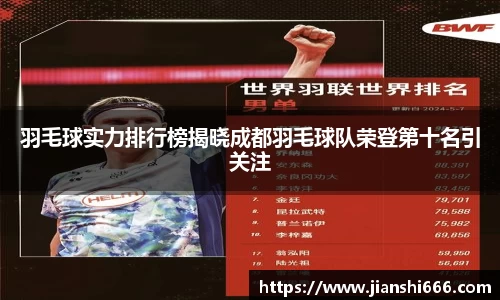 羽毛球实力排行榜揭晓成都羽毛球队荣登第十名引关注